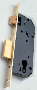  Esempio di serratura adatta a ricevere un cilindro a profilo europeo.
