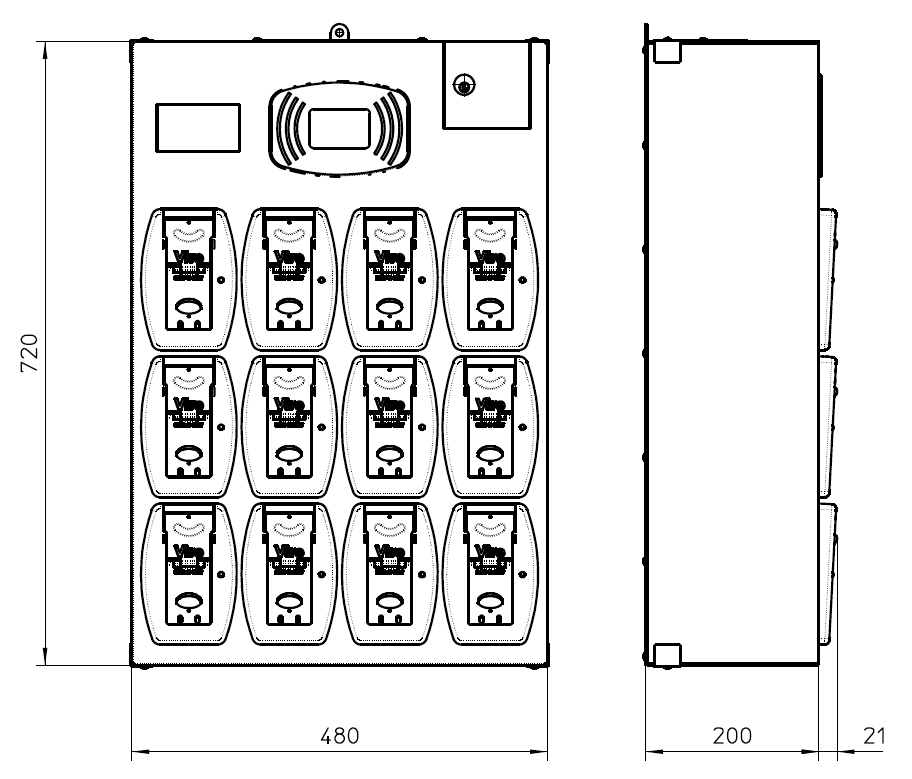 Module de base à 12 compartiments
Poids 24 kg: Viro AMS