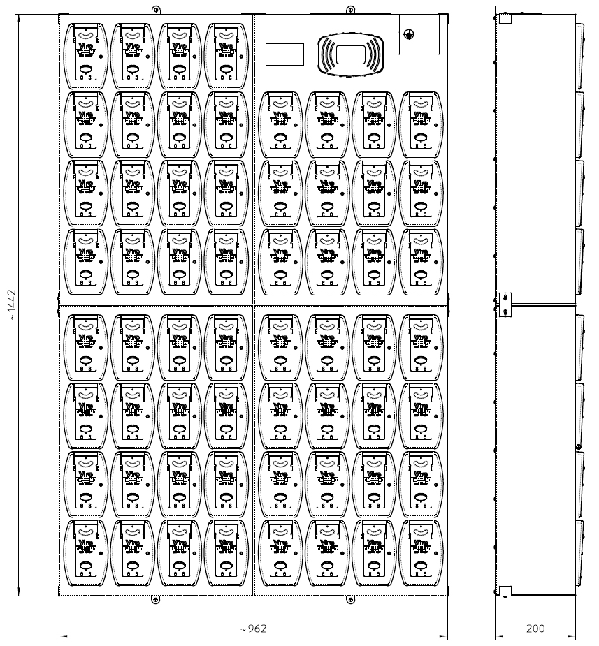 Configuration 12 + 16 + 16 + 16 = 60 compartments Viro AMS