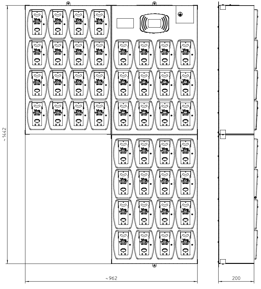 Configuration 12 + 16 + 16 = 44 compartments Viro AMS