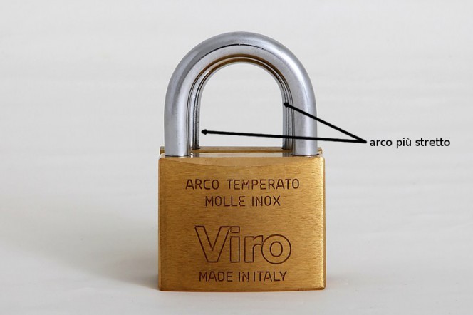 Lucchetto In Acciaio Inox Viro-Fai 50 Mm - Arco Lungo, Sicurezza Per Esterni (095290)