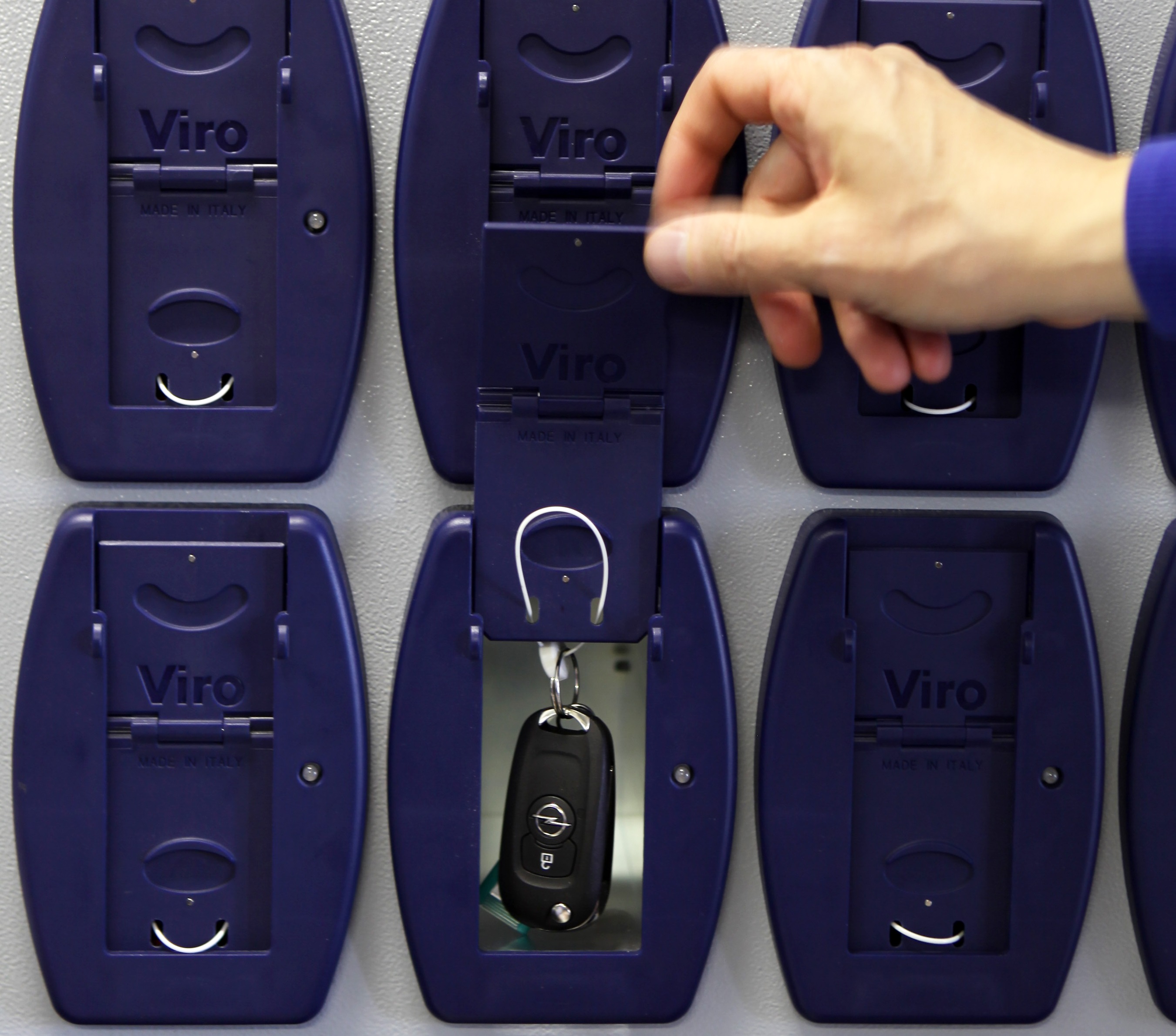 key fixed to the door of Viro AMS 